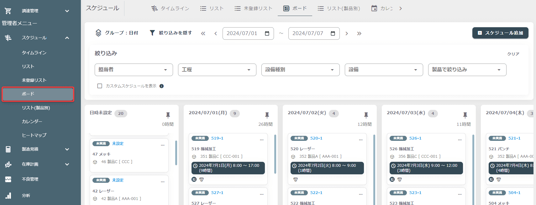 ボード表示